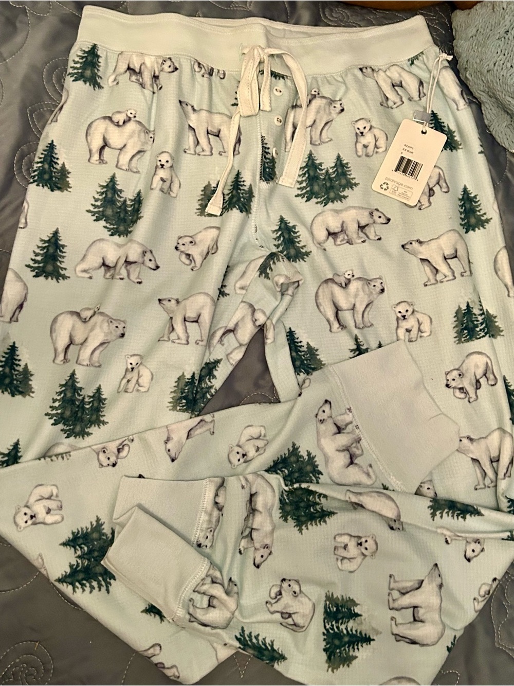 Polar Bear Print joggers- ice blue